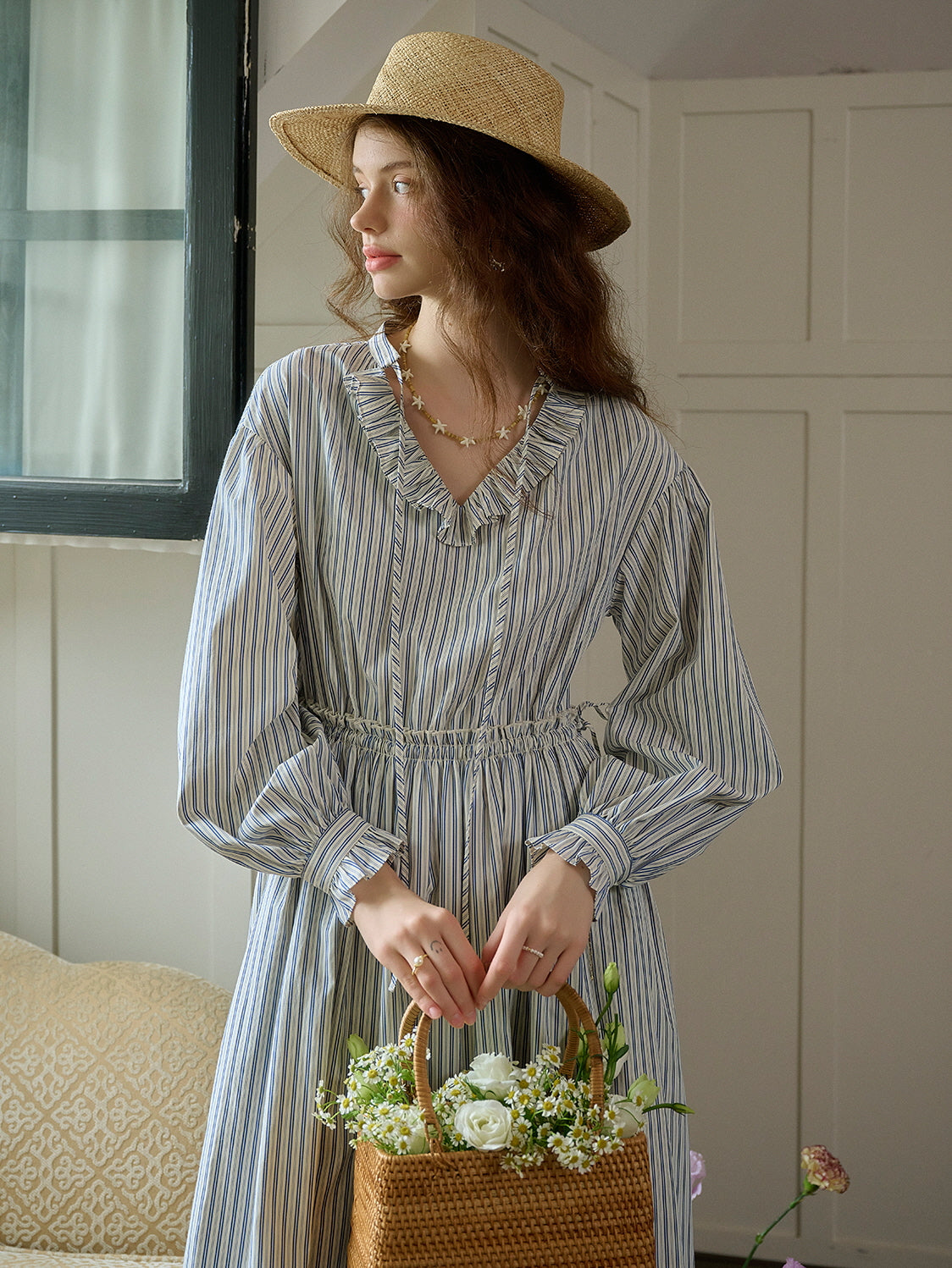 Blue Striped Prairie Day Dress