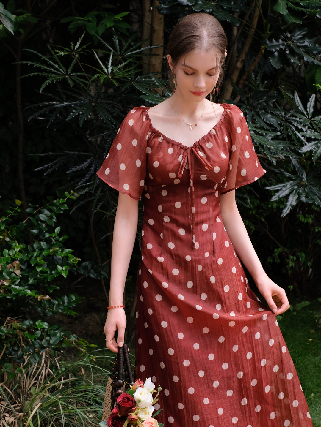 Ava's Vintage Dots Red Dress