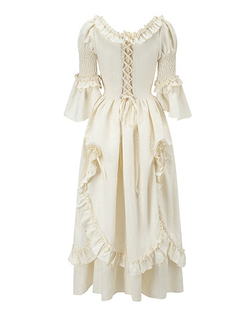 Victorian Dream Ivory Ruffled Gown