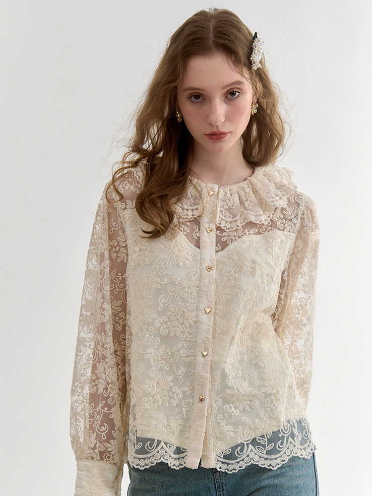 Vintage Lace Heart Blouse