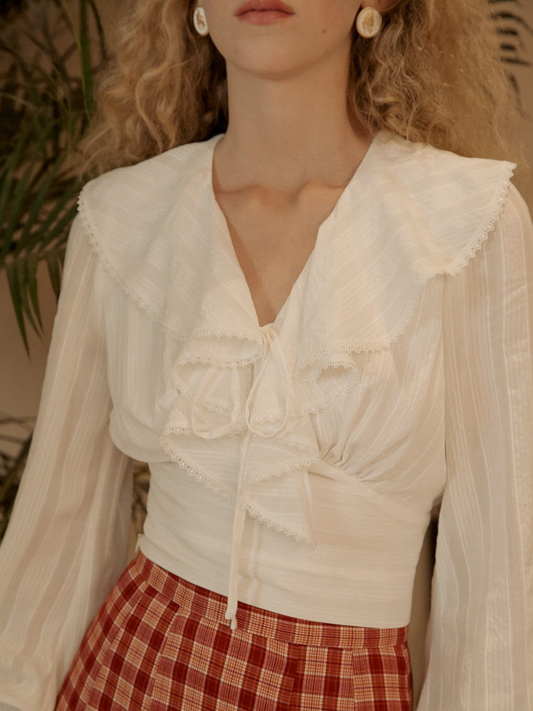 Timeless Elegance Ruffled Cotton Blouse