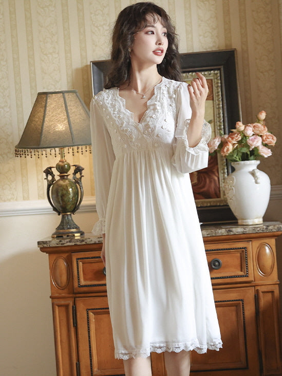 Vintage Dream Lace White Nightgown