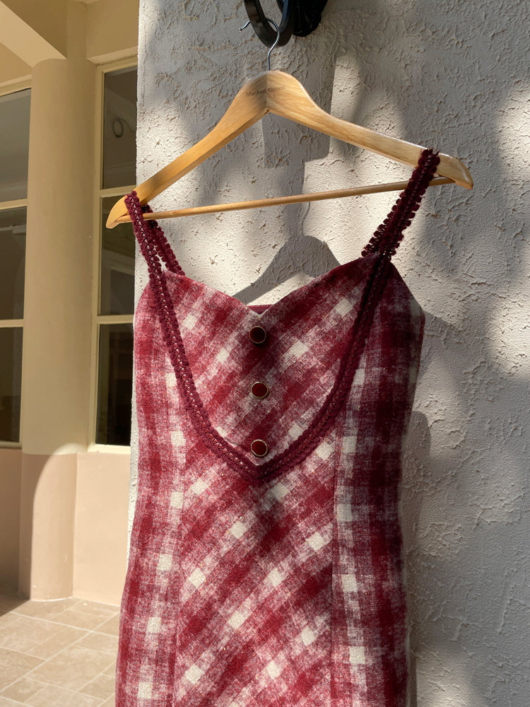 Vintage-Inspired Plaid A-Line Dress