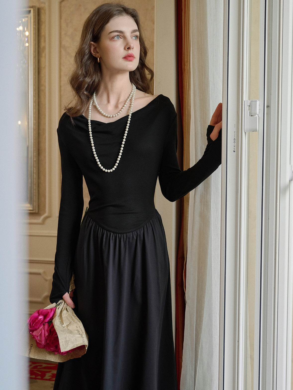 Timeless Elegance Black Knit Dress