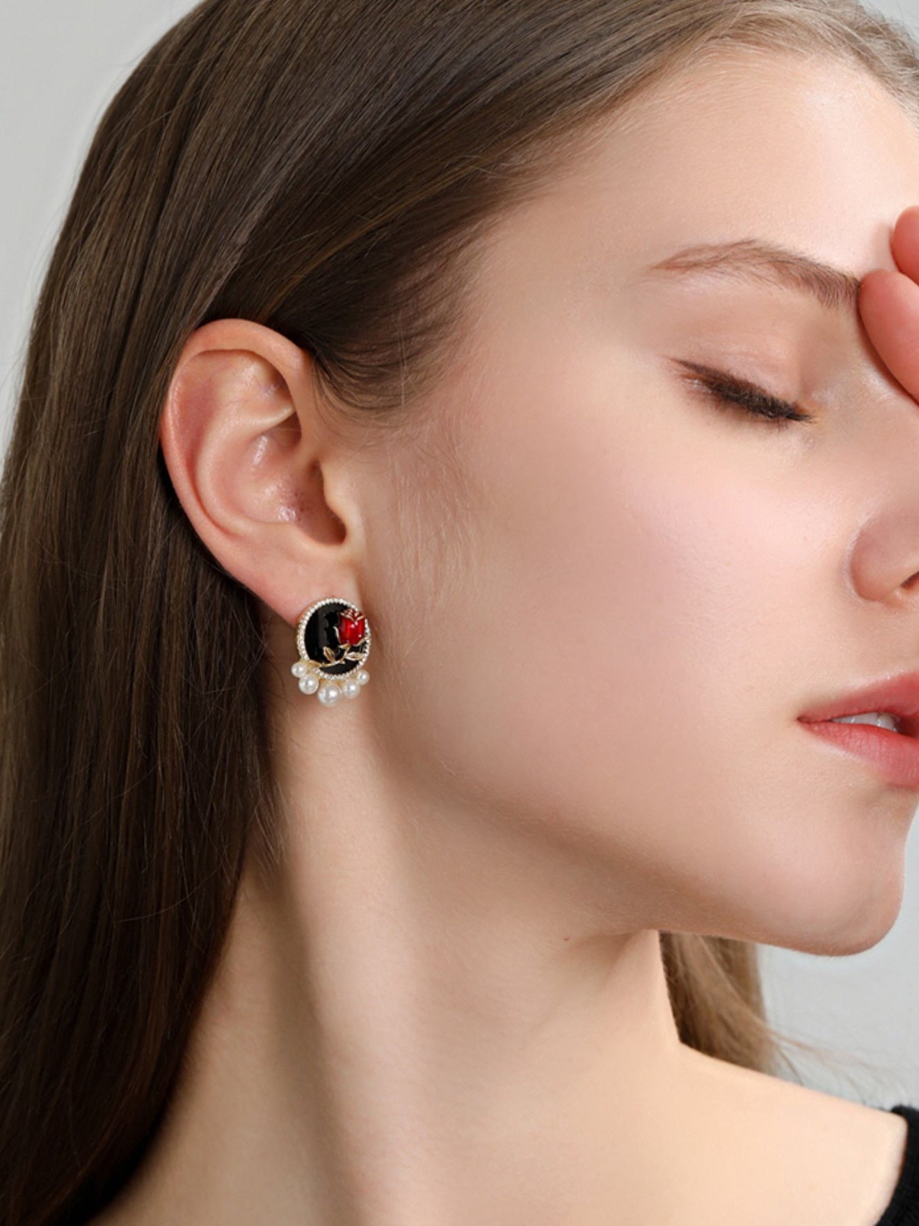 Elegant Rose Stud Earrings