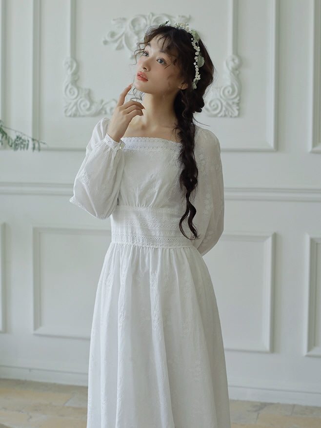 Ethereal White Princess Cotton Dress