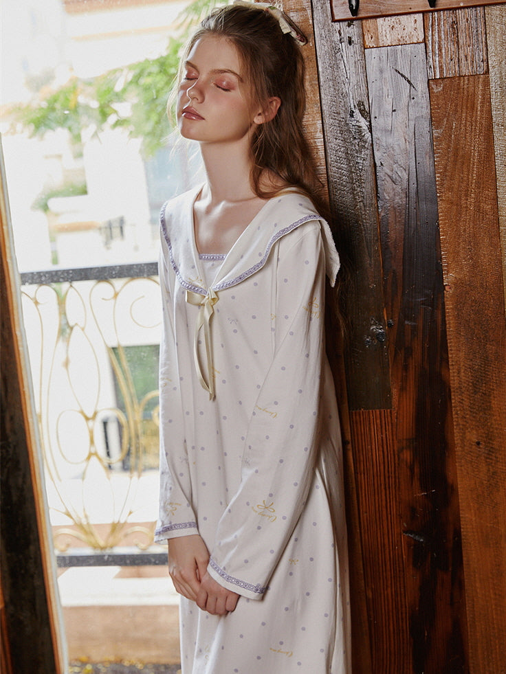 Dreamy Polka Dot Sailor Nightgown