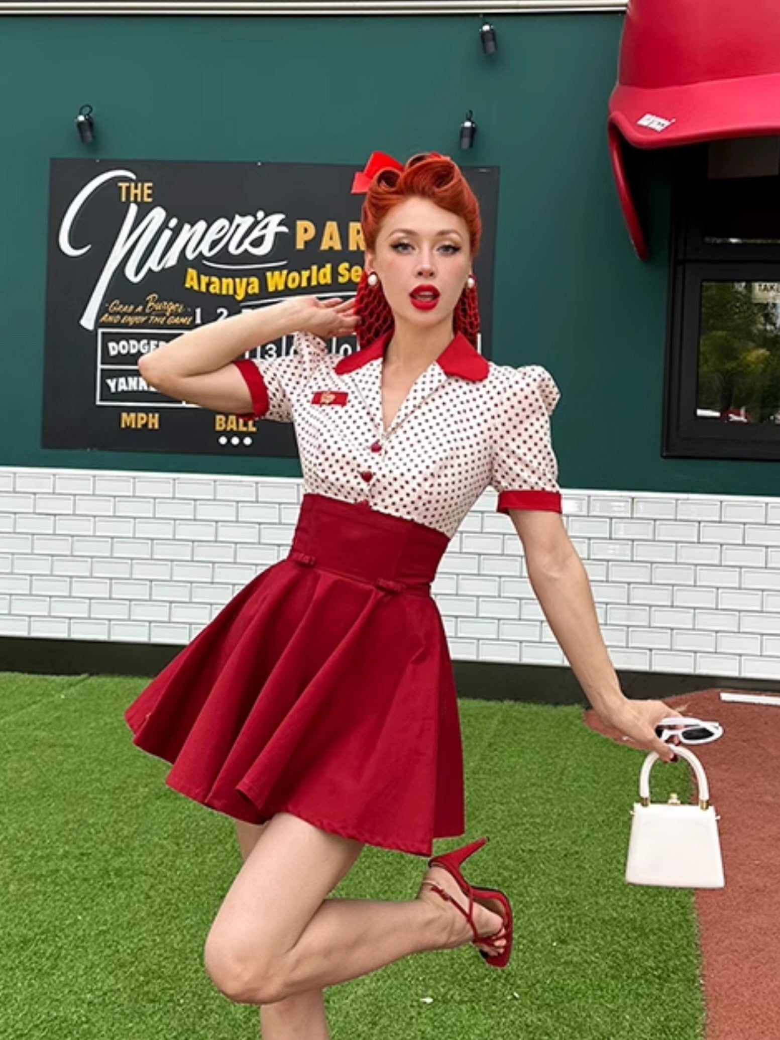 Cherry Diner Retro Dot Blouse