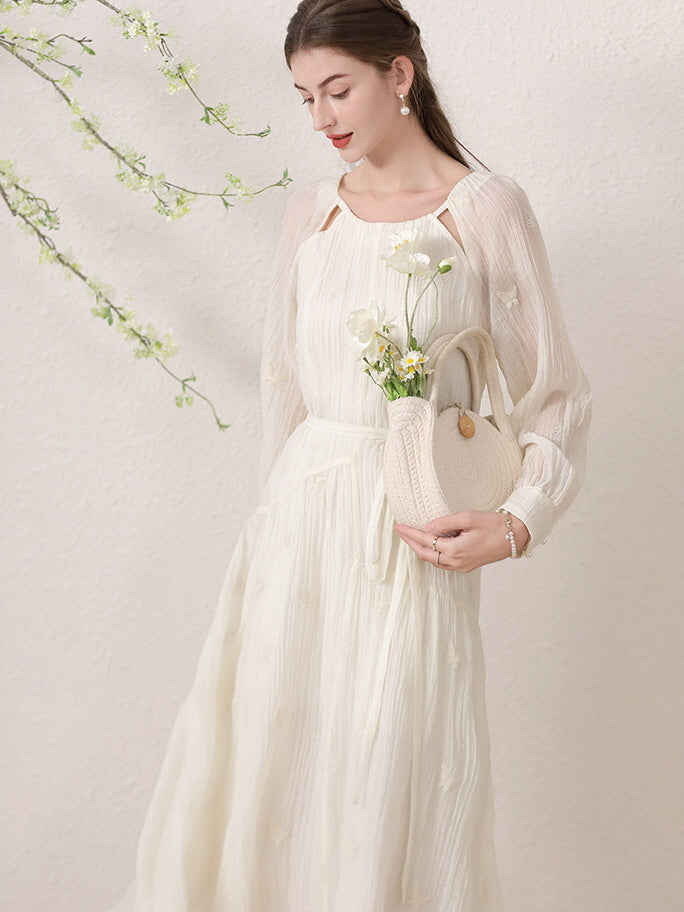 Butterfly Breeze Ivory Dress