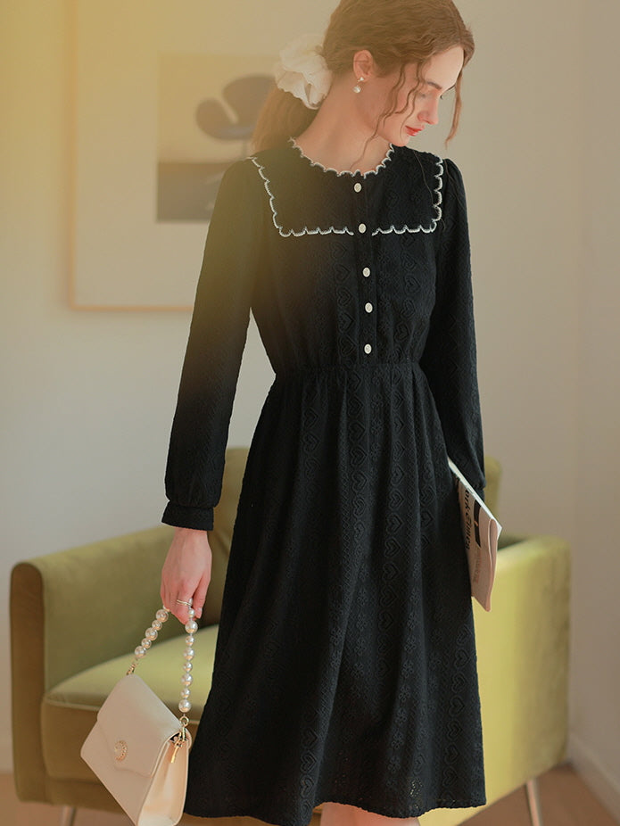 Midnight Lace Embroidered Dress