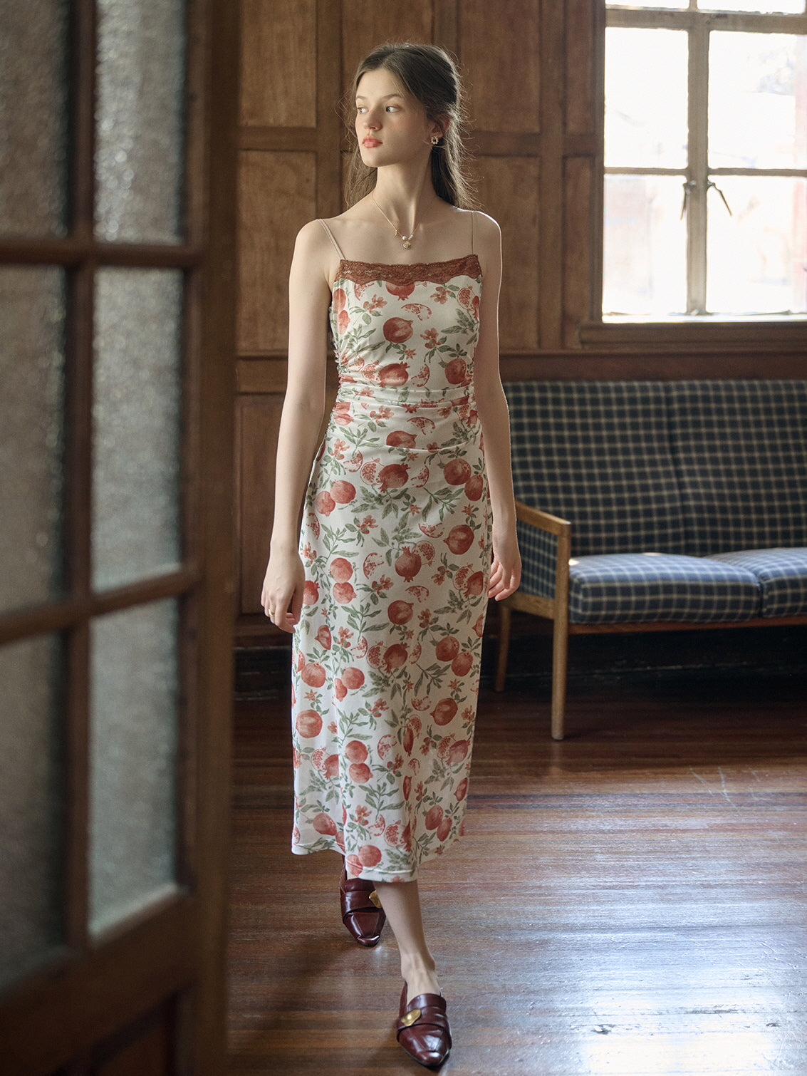 Vintage Pomegranate Slip Dress