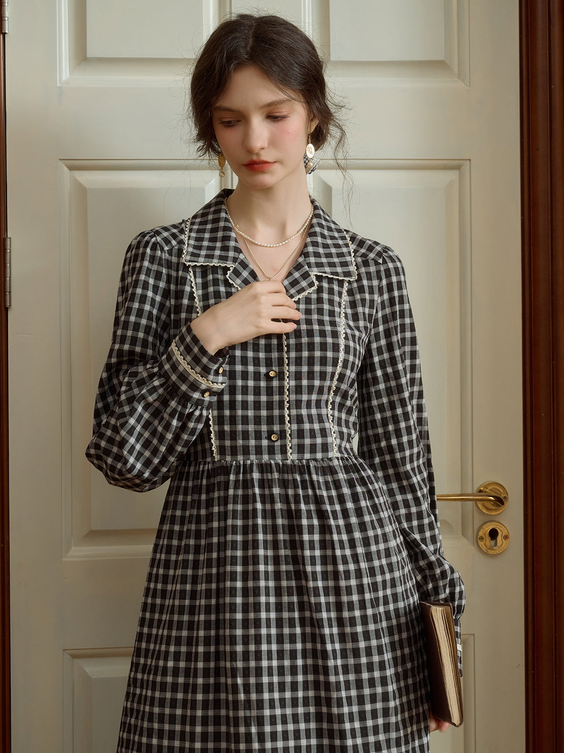 Timeless Check Cottagecore Dress