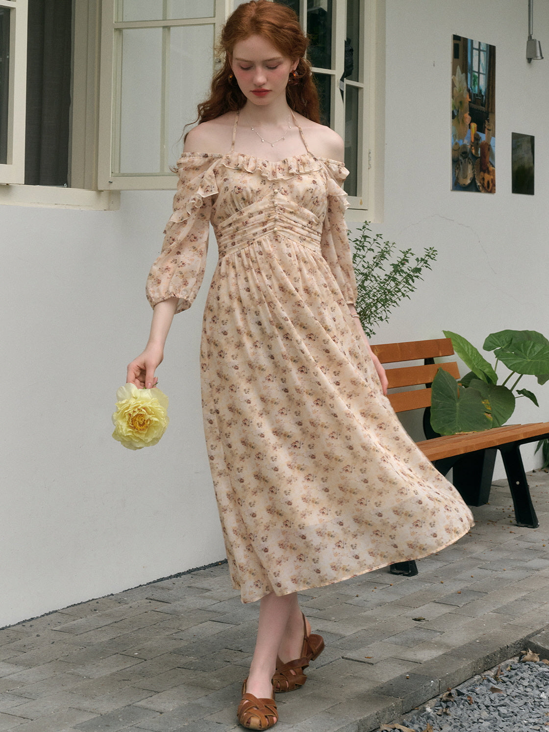 Lily's Retro Floral Fantasy Dress