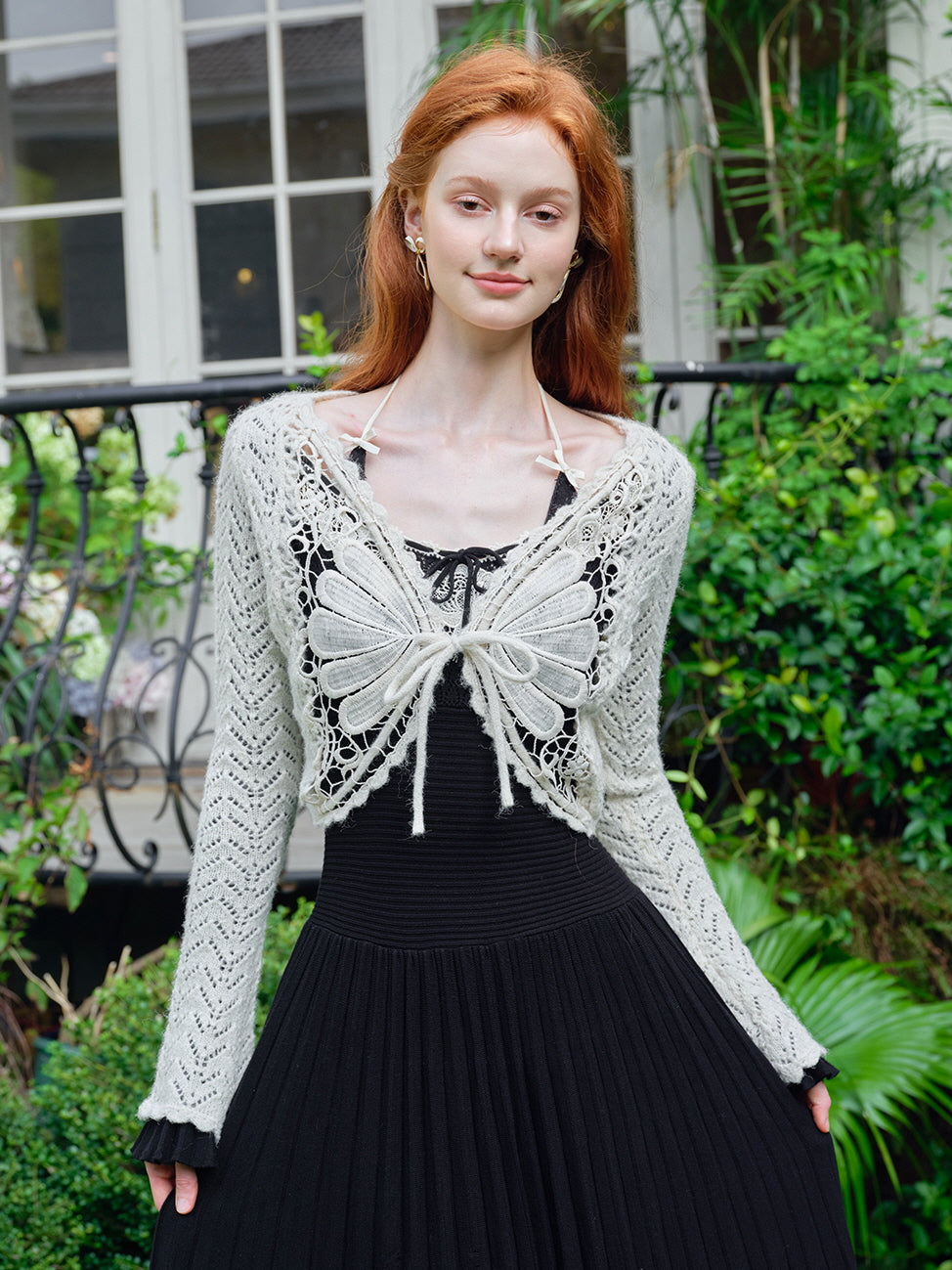 Vintage Butterfly Lace Knit Cardigan