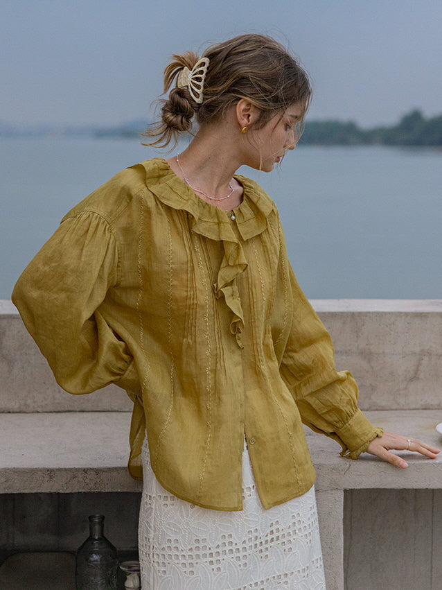 Golden Sunrise Ramie Blouse