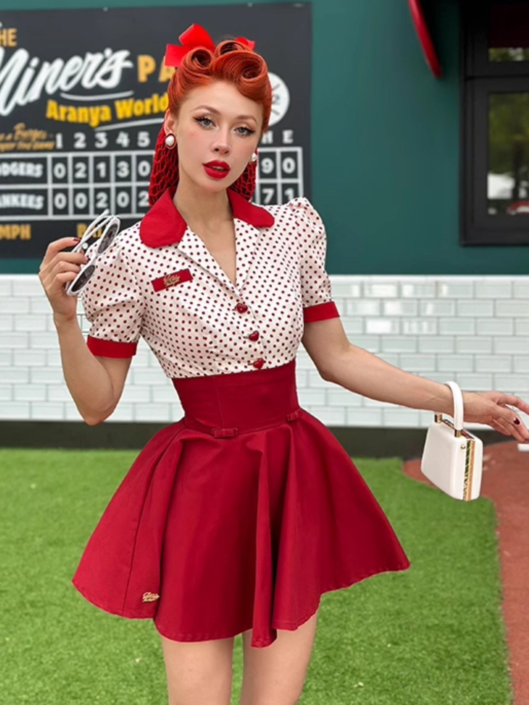 Cherry Diner Retro Dot Blouse