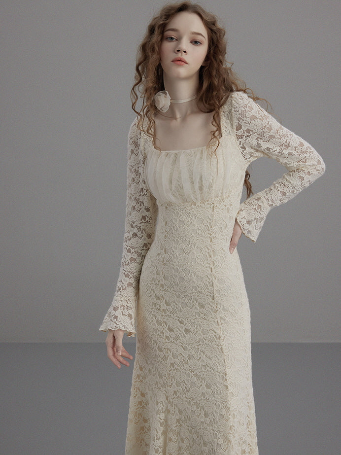 Romantic Lace Long Sleeve Dress