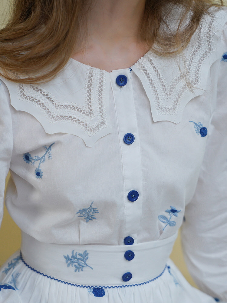 Enchanted Blossom Embroidered Blouse