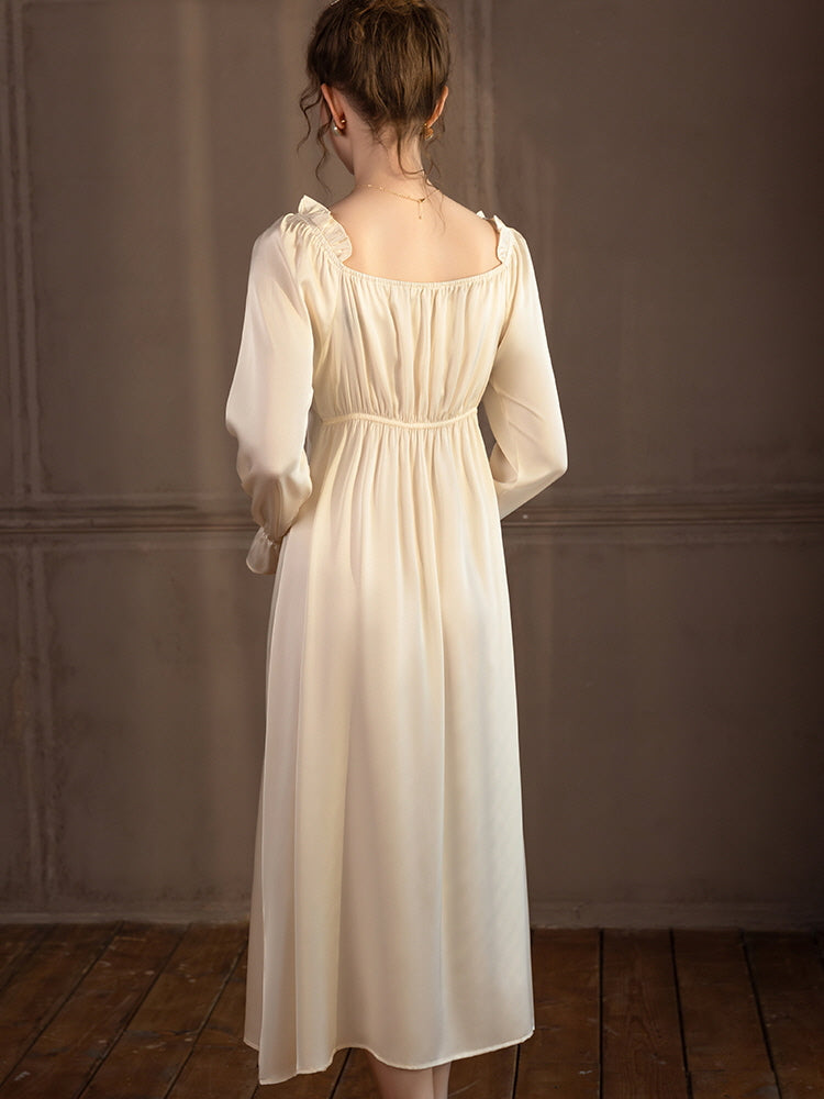 Silk Elegance Lace-Trimmed Nightgown