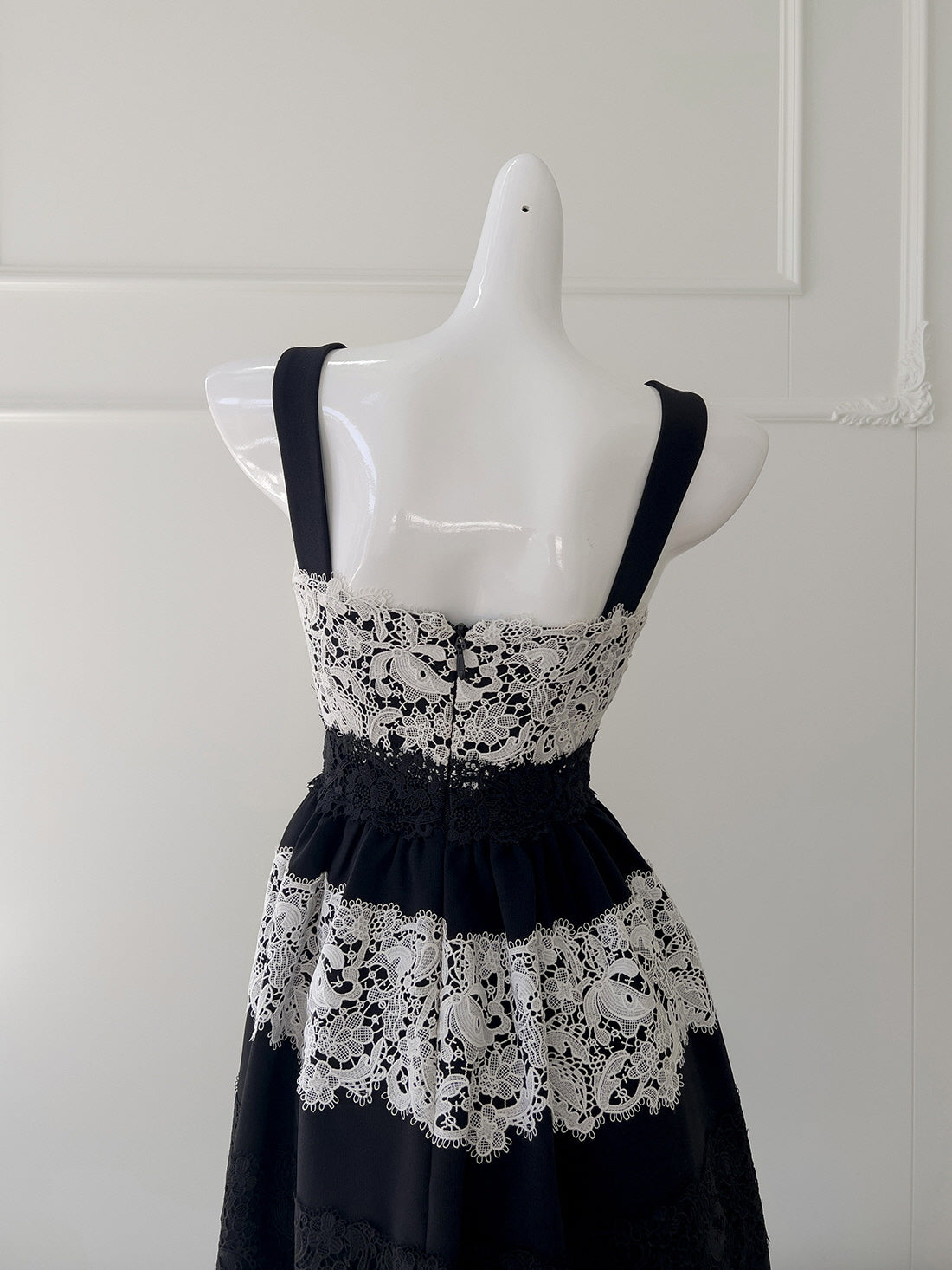 Princess Black & White Lace Dress