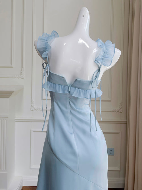 Bowknot Flowers V-Neck Evening Dress