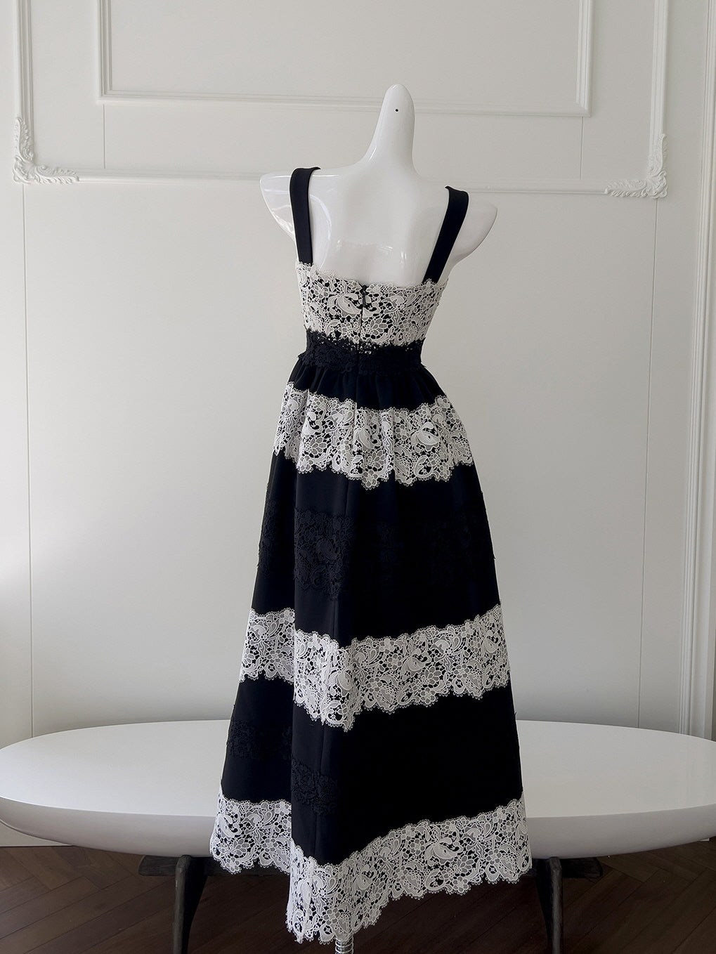 Princess Black & White Lace Dress