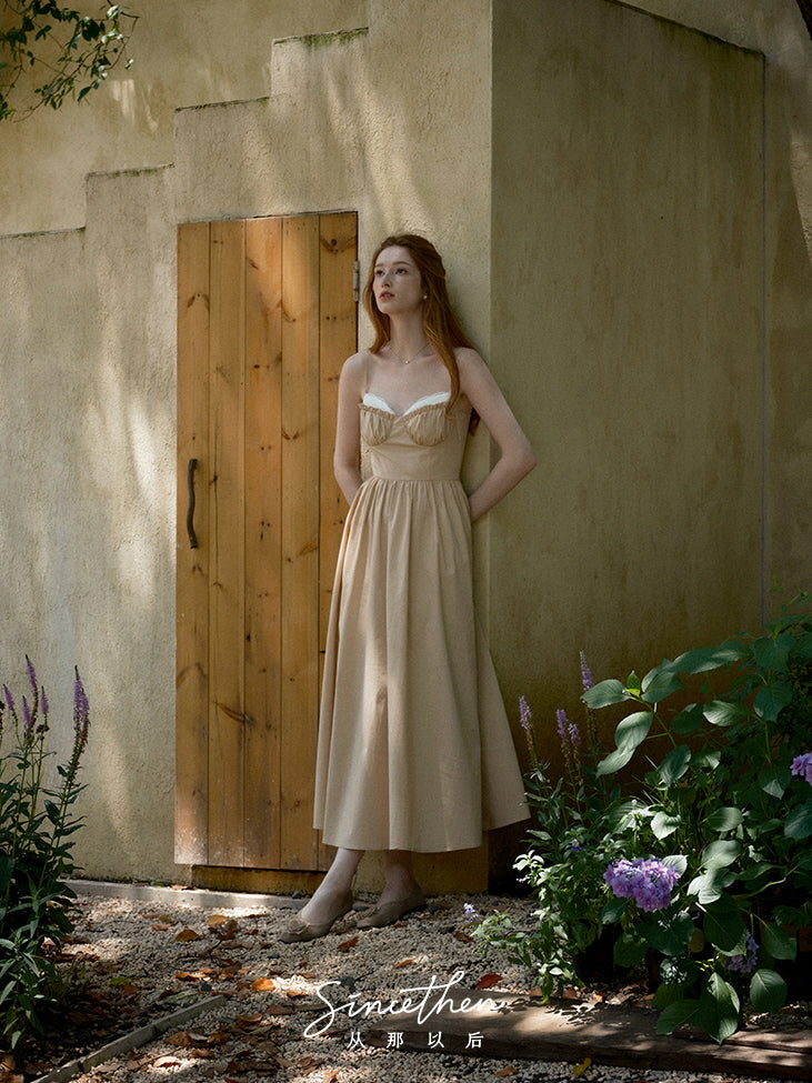 Amelia's Dreamy Beige Cottage Dress