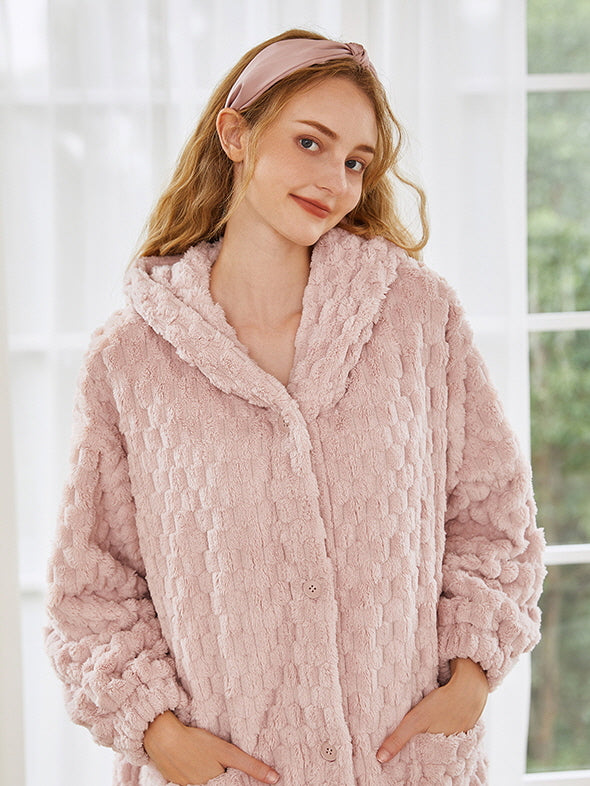 Plush Bear Ear Hooded Robe