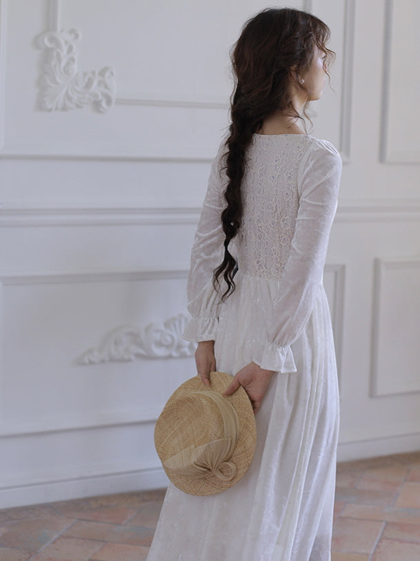 Ethereal Elegance White Vintage Dress