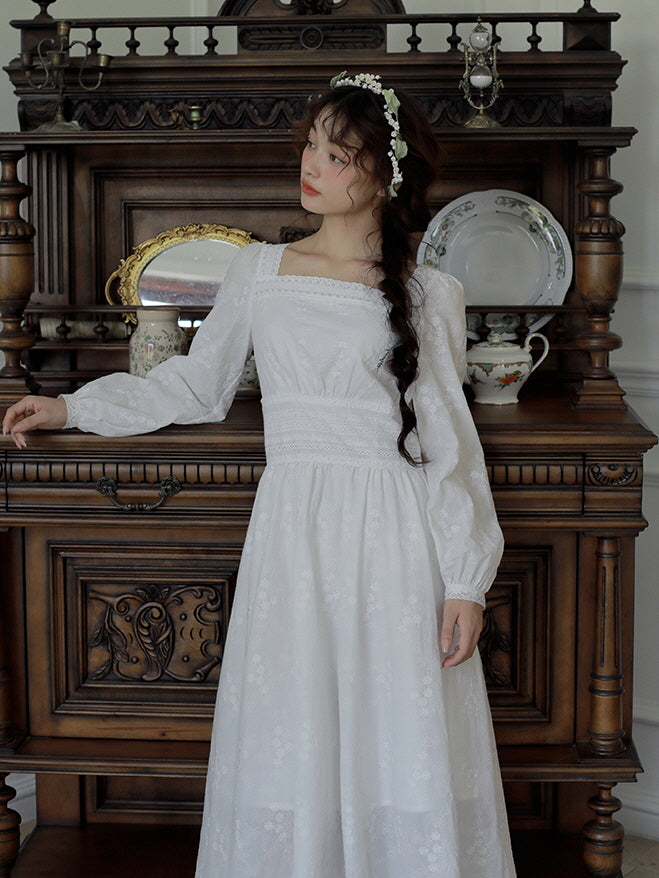 Ethereal White Princess Cotton Dress