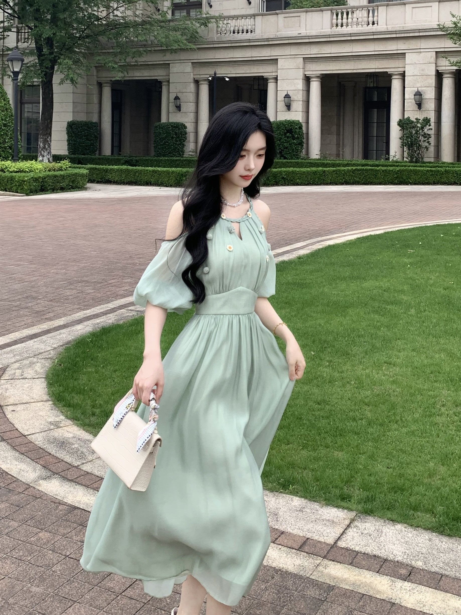 Enchanted Mint Floral Fairy Dress