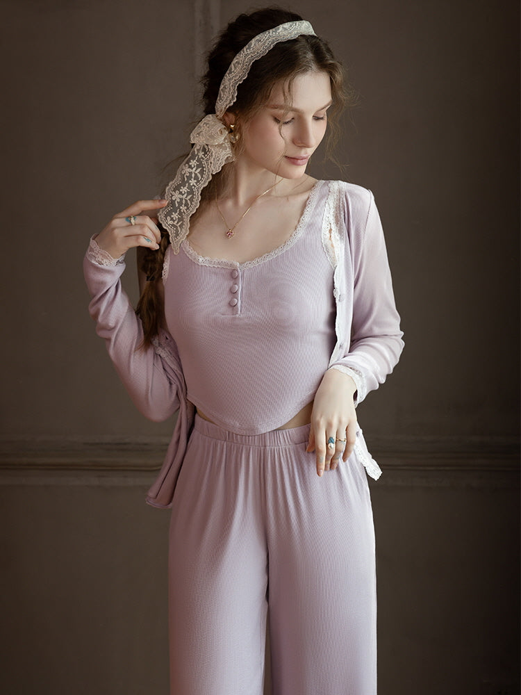 Lavender Bloom Modal Pajama Set