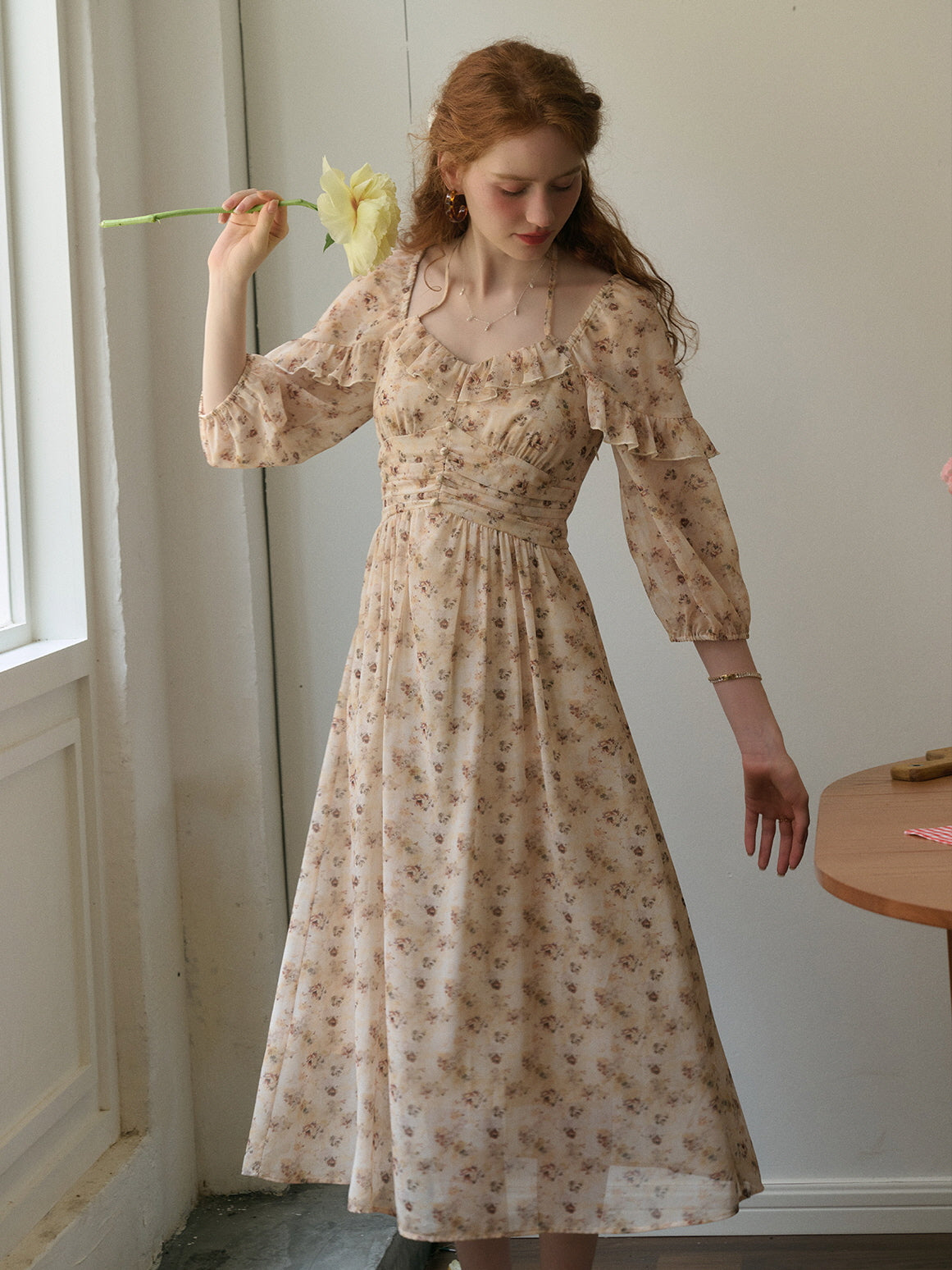 Lily's Retro Floral Fantasy Dress