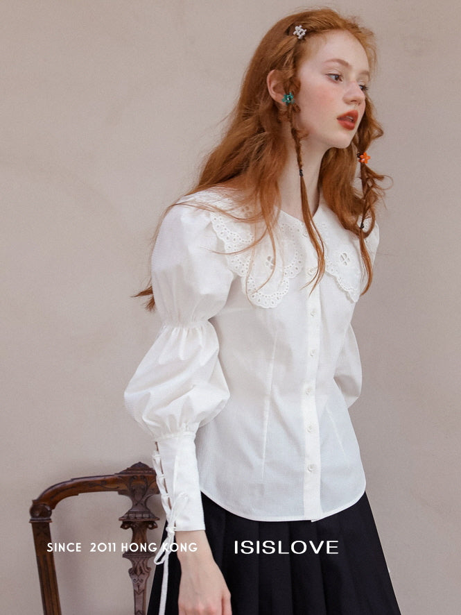 Victorian-Inspired Lace Collar Blouse