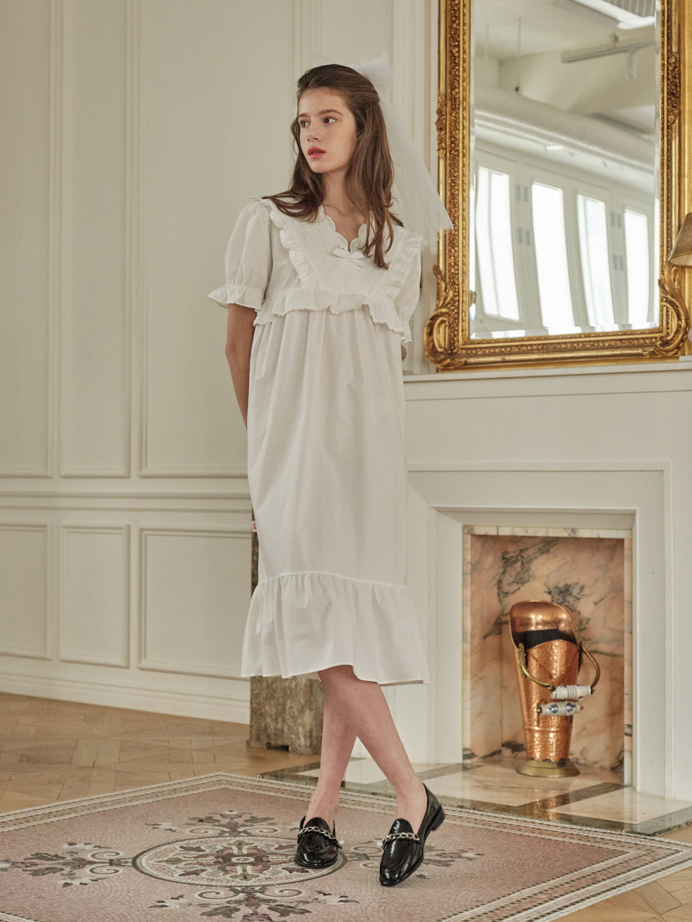 Madely White Cotton Nightwear