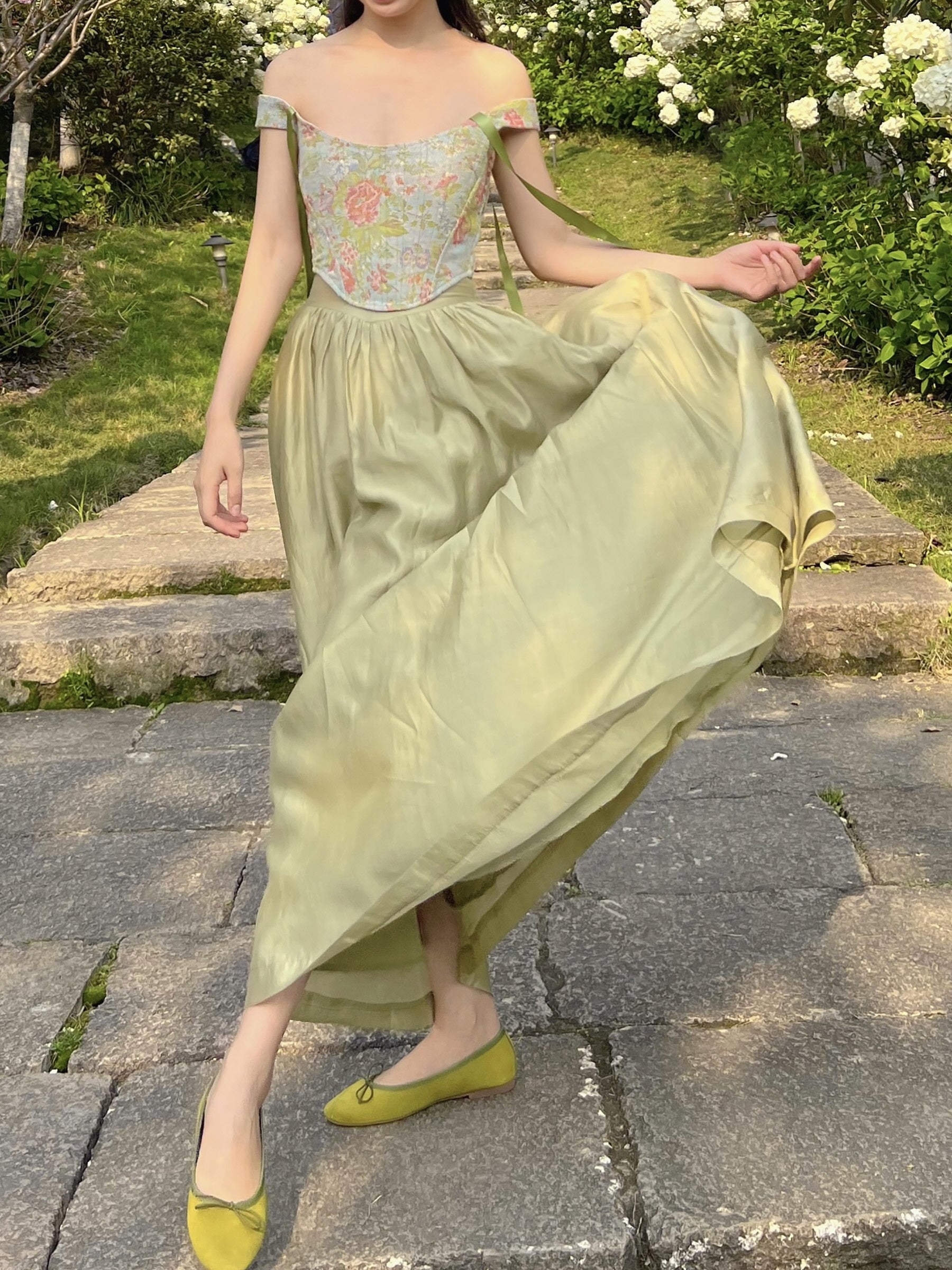 Fairytale Tencel High-Waist Long Skirt