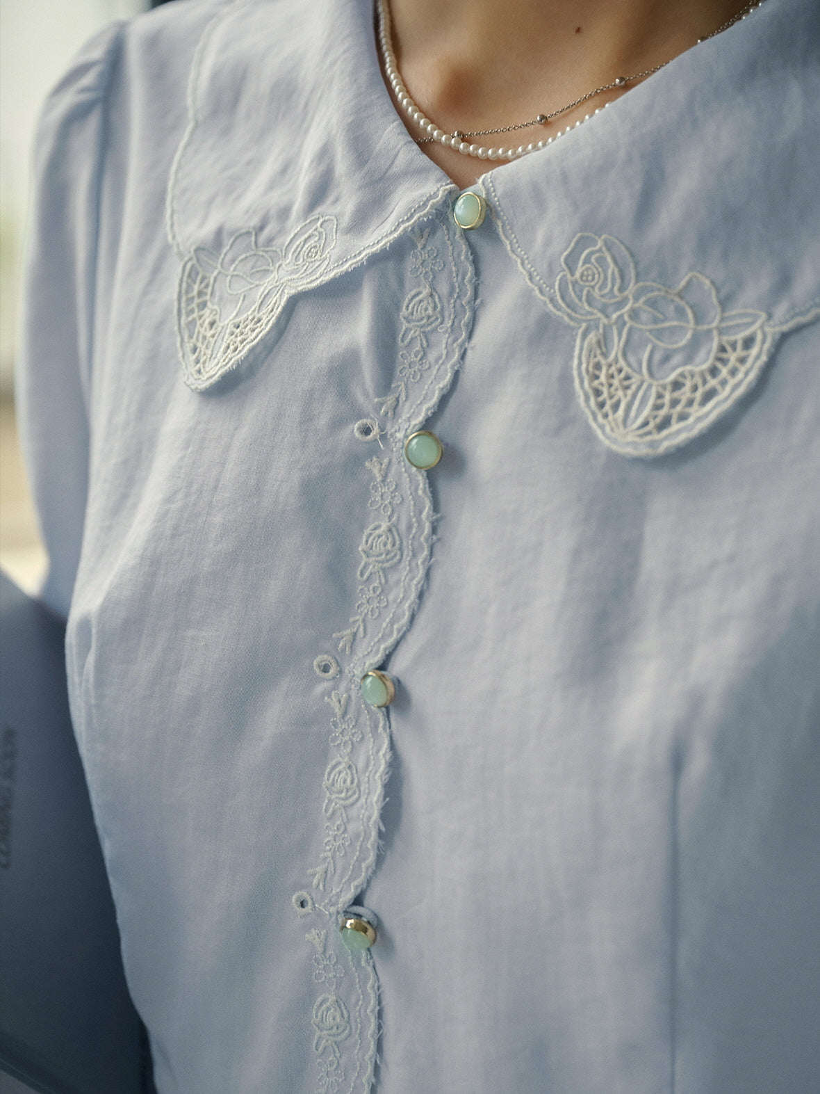 Ethereal Light Blue Embroidered Dress