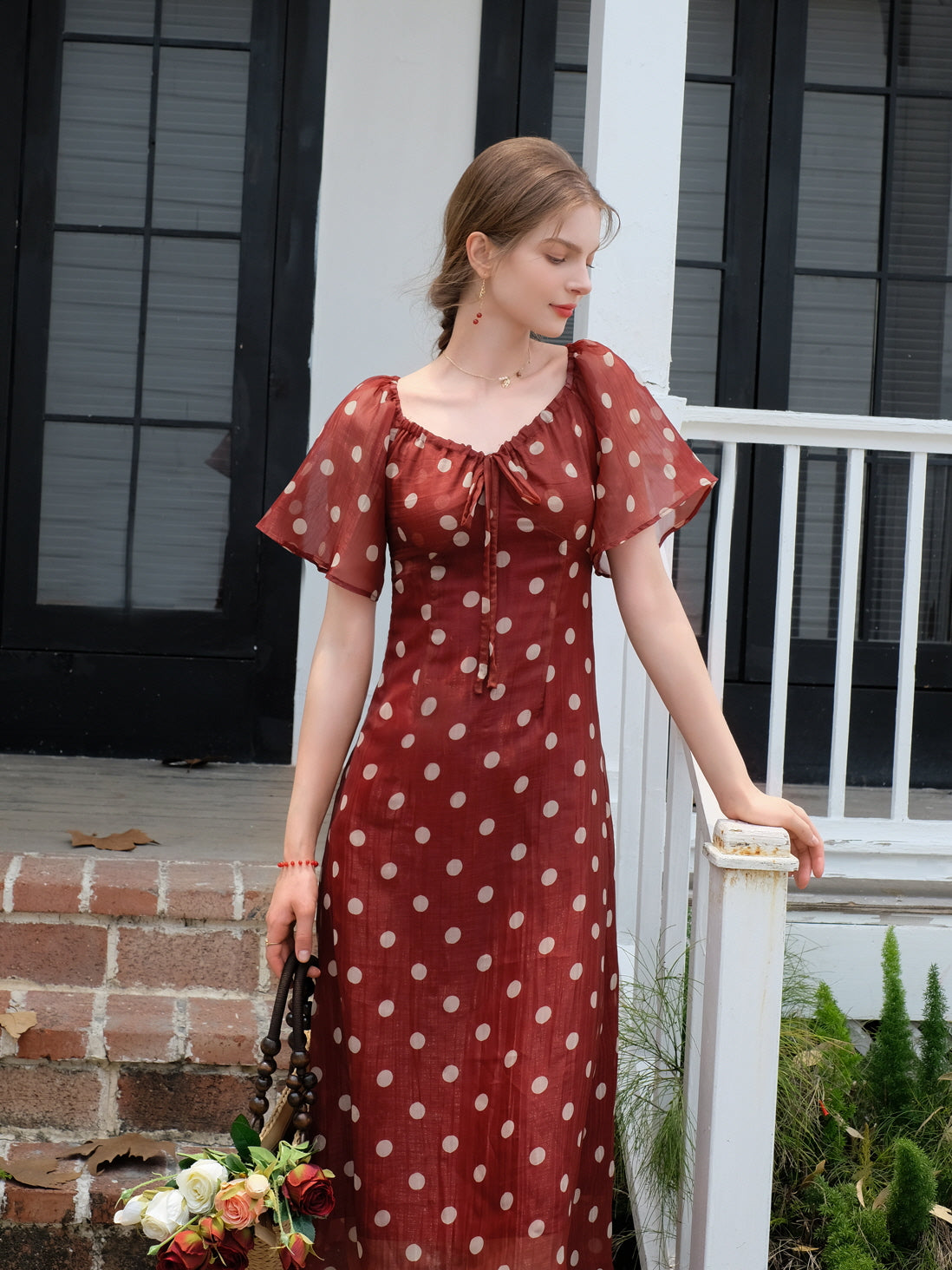 Ava's Vintage Dots Red Dress