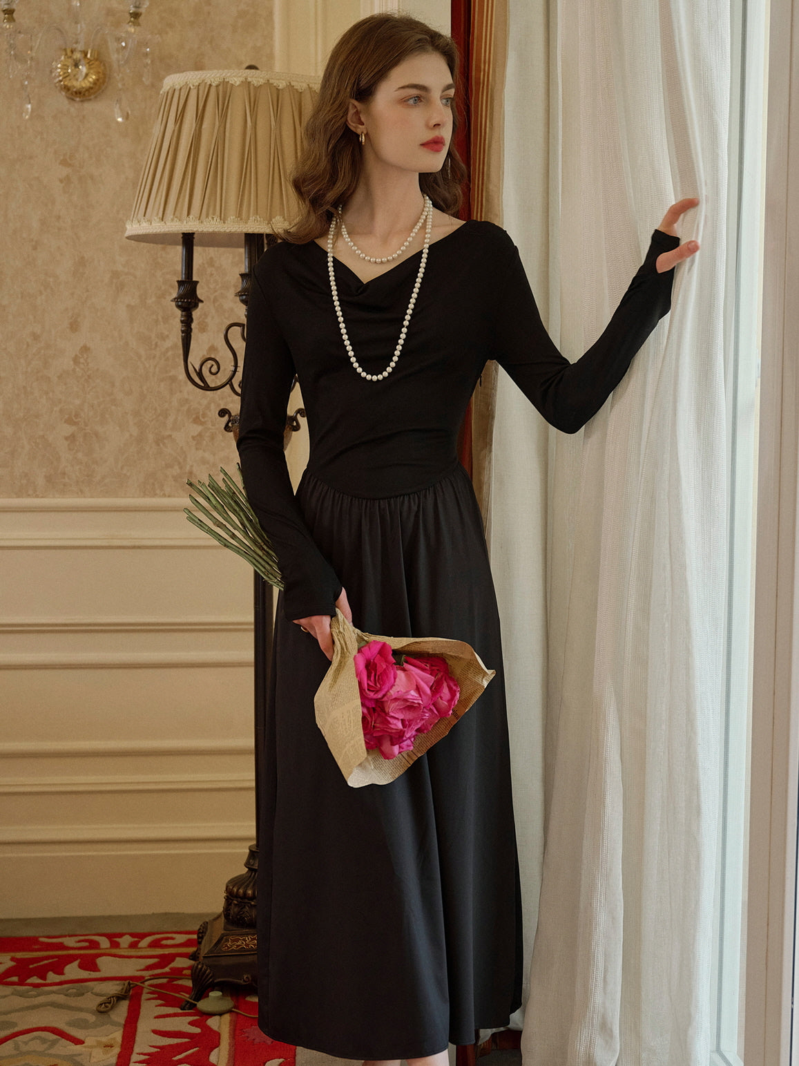 Timeless Elegance Black Knit Dress