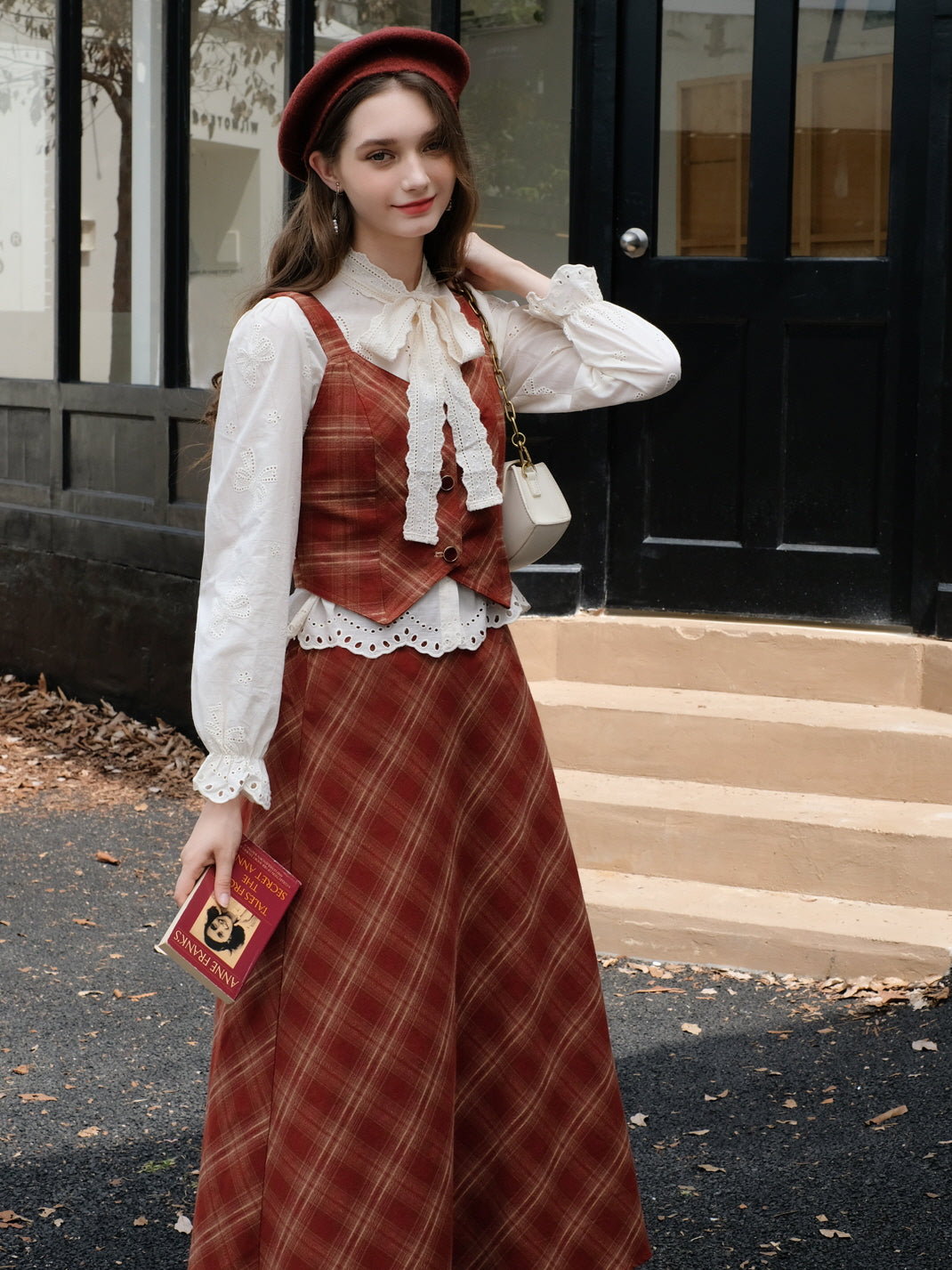 Red Checkered Vintage Cotton Vest