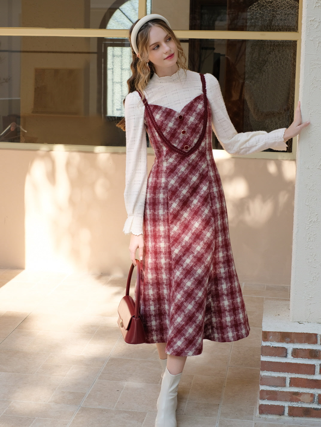 Vintage-Inspired Plaid A-Line Dress