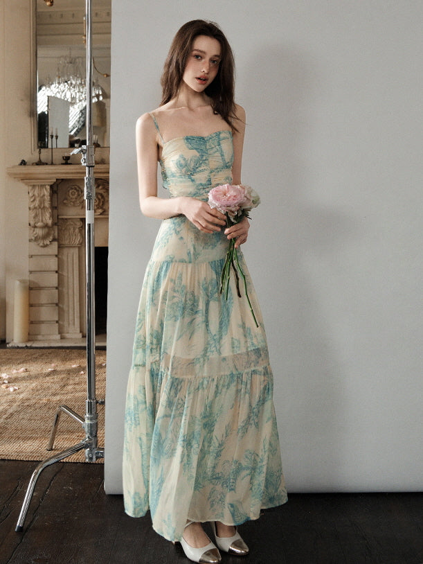 Floral Blue Maxi Dress - Pastel Fairycore Aesthetic Outfit Floral Blue Maxi Dress - Pastel Fairycore Aesthetic Outfit