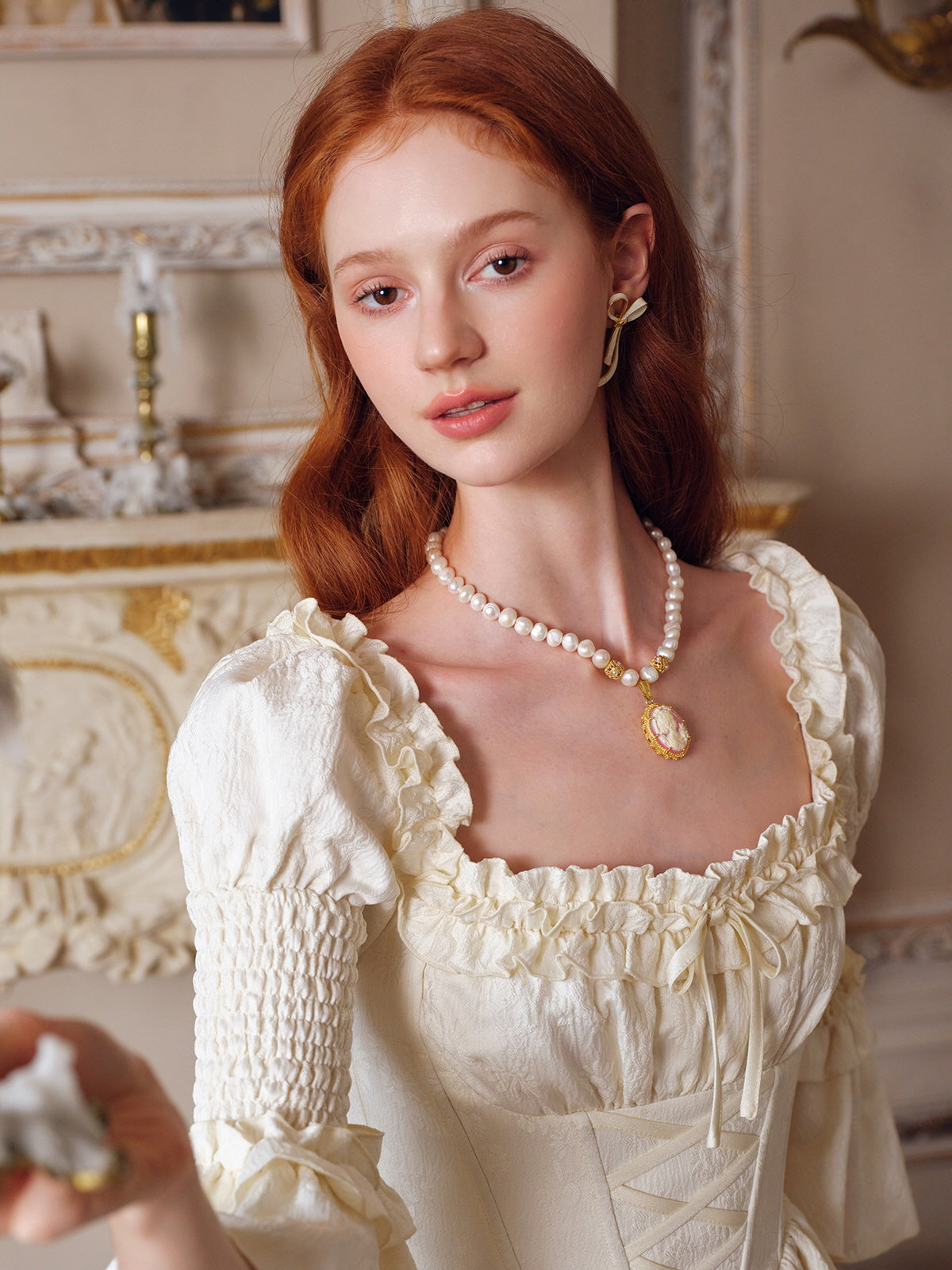 Victorian Dream Ivory Ruffled Gown