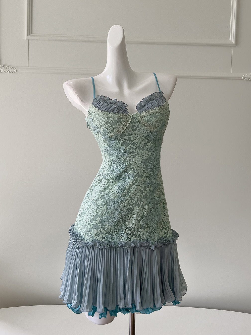 Fairytale Floral Blue Lace Dress