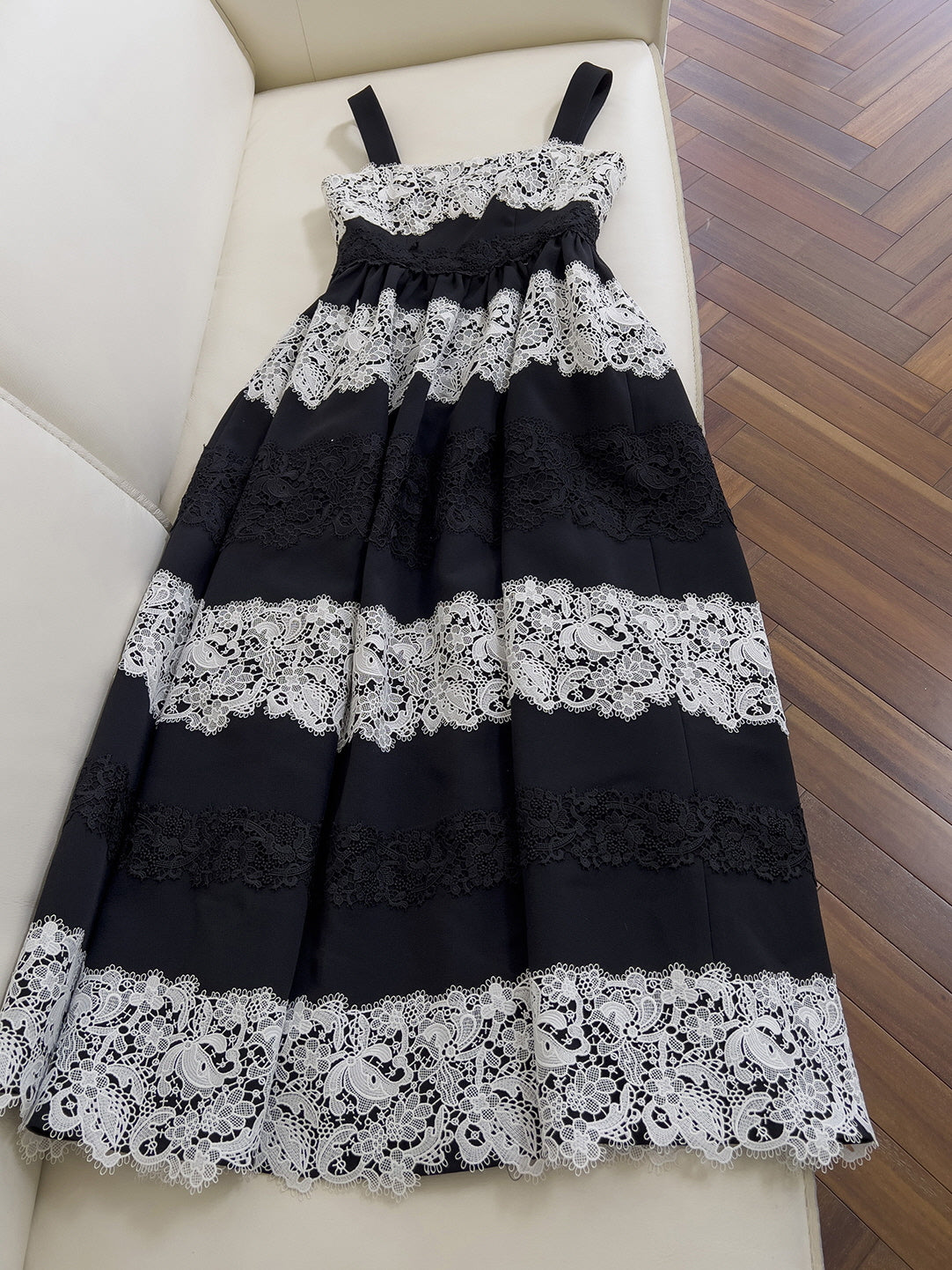 Princess Black & White Lace Dress