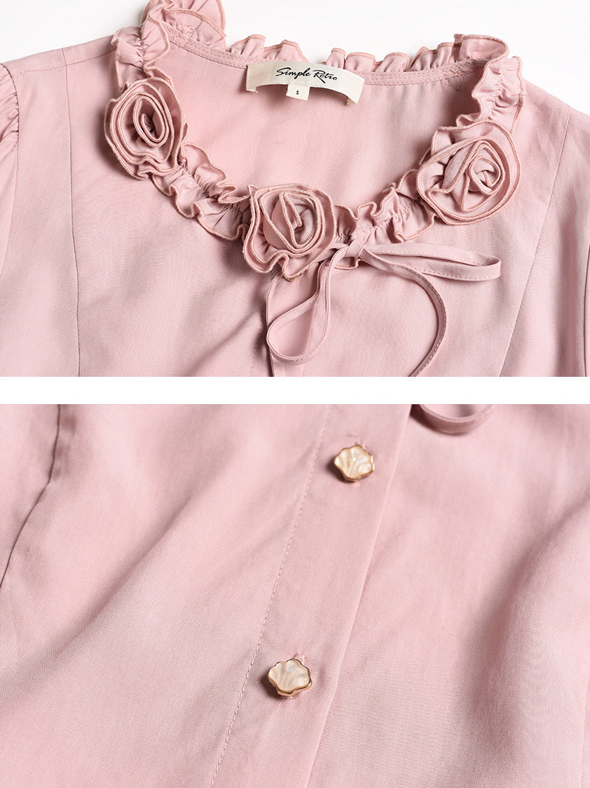 Rosette Charm Lyocell Blouse