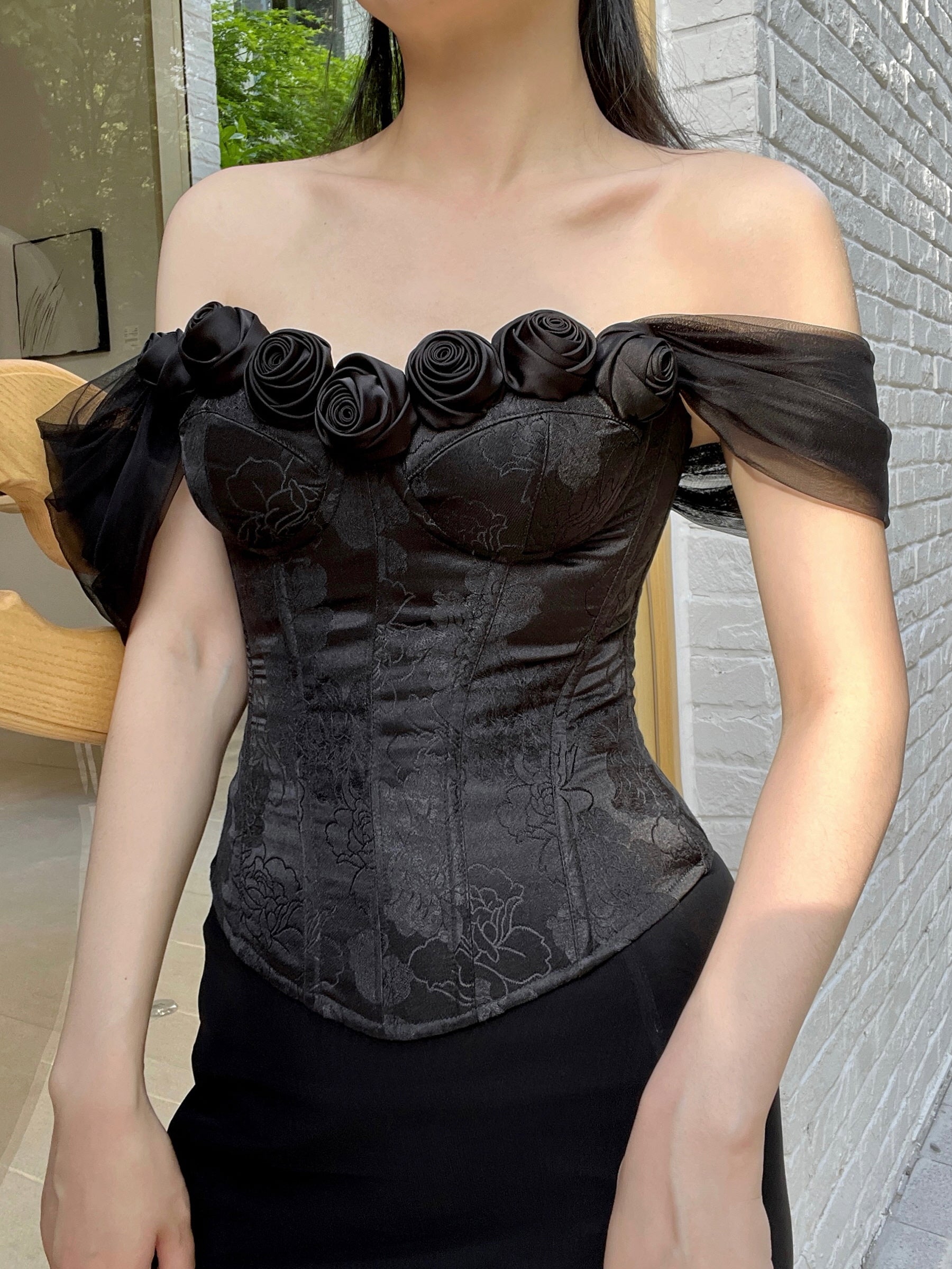 Vintage Rose Elegant Corset Top