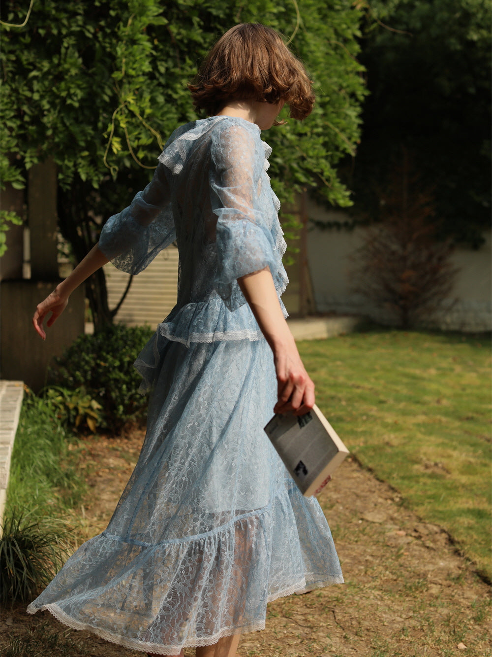 Ethereal Blue Lace Fairy Dress