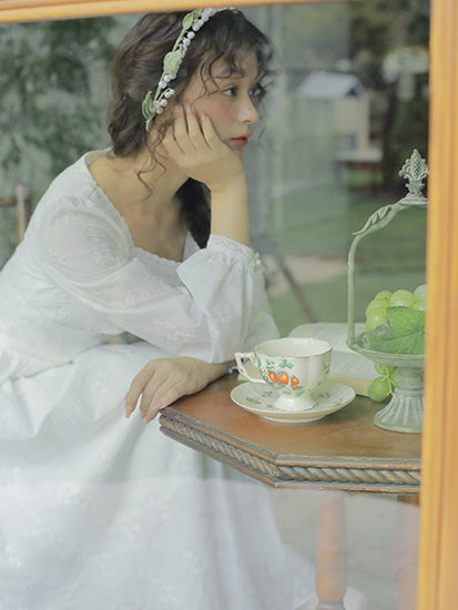 Ethereal White Princess Cotton Dress