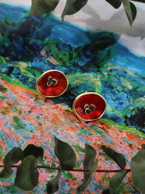 Elegant Poppy Blossom Earrings